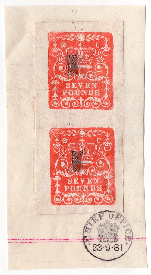 (I.B) QV Revenue : Impressed Duty &Acirc;&pound;14 (London Chief Office 1881)