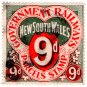 (I.B) Australia - NSW Railways : Parcel Stamp 9d (sideways watermark)