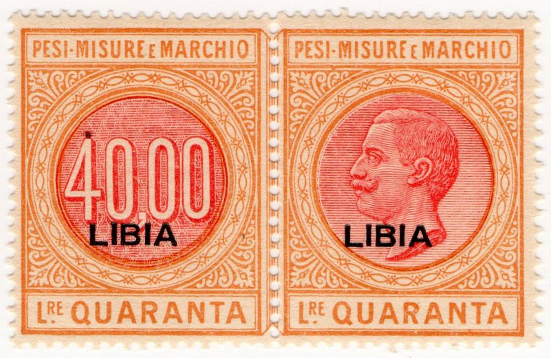 (I.B) Italy (Libya) Revenue : Pesi, Misure e Marchio 40L (Weights & Measures)