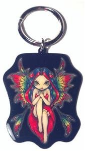 Rainbow Fairy Metal Keychain Jasmine Red Dress Gay Pride