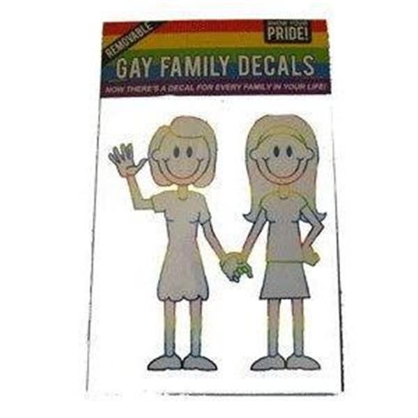 Gay Family Lesbian Stick Figure Decals for Windows Pride Rainbow Double Women