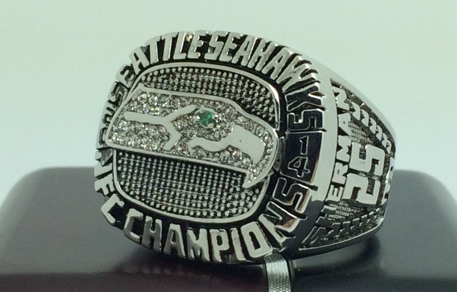 2014 Seattle Seahawks NFC super bowl championship ring size 8-14 copper ...