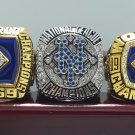 3 PCS 1969 1986 2015 New York Mets World Series ring 8-14S with wooden case