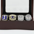 4PCS 1986 1990 2007 2011 Super bowl CHAMPIONSHIP RING New York Giants 10-13 size +wooden case