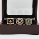 3PCS 1975 1976 1990 CINCINNATI REDS World Series CHAMPIONSHIP RING 10-13 size +wooden case