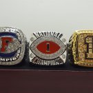 One Set 3 PCS 2008 Florida Gators BCS SEC and NCAA National championship ring 8-14 size
