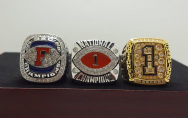 One Set 3 PCS 2008 Florida Gators BCS SEC and NCAA National championship ring 8-14 size