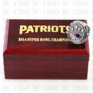 2014 Super bowl CHAMPIONSHIP RING New England Patriots 10-13 size with Logo wooden case