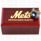 TEAM LOGO WOODEN CASE 1986 NEW YORK METS World Series CHAMPIONSHIP RING 10-13S