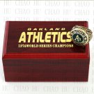 TEAM LOGO WOODEN CASE 1974 OAKLAND ATHLETICS World Series CHAMPIONSHIP RING 10-13S