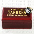 TEAM LOGO WOODEN CASE 1977 New York Yankees World Series CHAMPIONSHIP RING 10-13S
