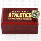 TEAM LOGO WOODEN CASE 1989 OAKLAND ATHLETICS World Series CHAMPIONSHIP RING 10-13S