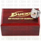TEAM LOGO WOODEN CASE 2007 Anaheim Mighty Ducks Hockey Championship Ring 10-13S
