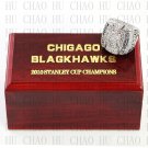 TEAM LOGO WOODEN CASE 2010 Chicago Blackhawks Hockey Championship Ring 10-13S