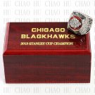TEAM LOGO WOODEN CASE 2013 Chicago Blackhawks Hockey Championship Ring 10-13S
