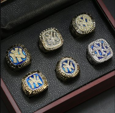 6PCS New York Yankees MLB world series championship rings 11 size with case&iuml;&frac14;�986&iuml;&frac14;�