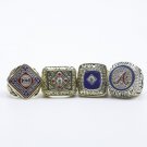 4PCS 1914 1957 1995 2021 Atlanta Braves MLB world series championship rings without case（1012）