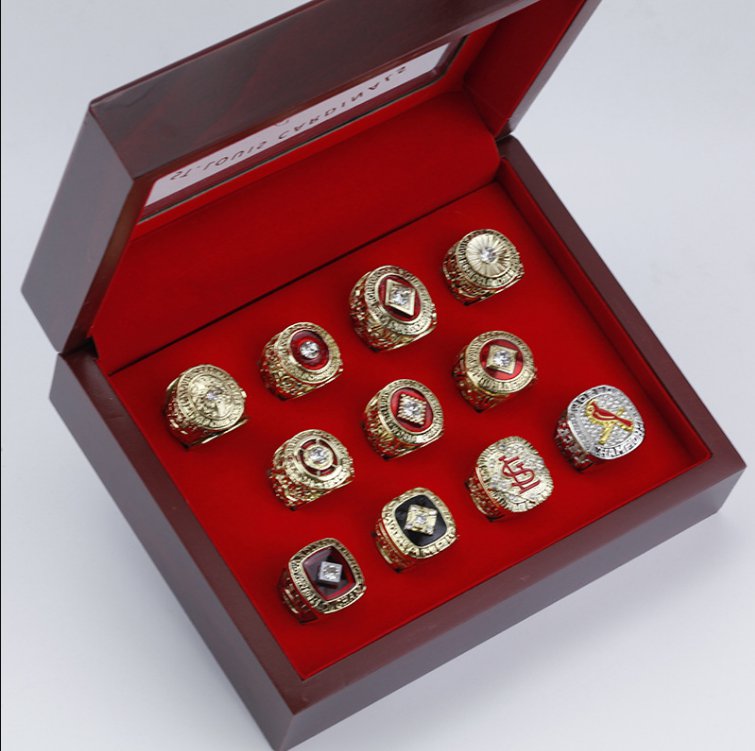 Set 11PCS St. Louis Cardinals MLB World Series Championship Ring 11S with  case（1030）