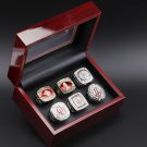 6PCS Oklahoma Sooners OU NCAA Championship rings 11 size with case（1058）