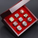 Se 9PCS Georgia Bulldogs football NCAA championship ring 11 size with case（1069）
