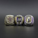 3PCS Set 2019 LSU Tigers NCAA championship rings 11 size without case（1072）