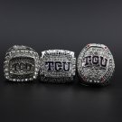 3PCS Tcu Horned Frogs Alarmo Bowl NCAA championship rings 11 size without case（1073）