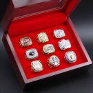 9PCS LSU Lousiana State University NCAA championship rings 11 size with case（1074）