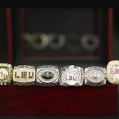 6PCS LSU Lousiana State University NCAA championship rings 11 size with case（1079）