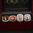 1985 1987 2015 2017 Oklahoma Sooners OU NCAA Championship rings 11 size with case（1090）