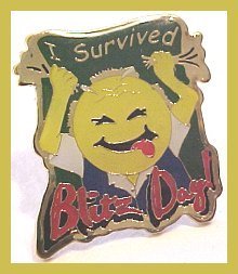 I Survived Blitz Day Smiley Walmart Pin