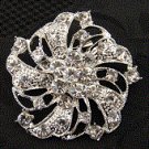 Rhinestone Flower Brooch