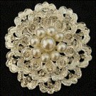 Large Flower Pearl Brooch