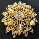 Golden-Amber Flower Brooch
