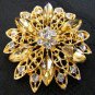 Golden-Amber Flower Brooch