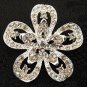 Brilliant Rhinestone Flower Brooch