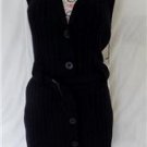 Nwt VERTIGO Paris Navy Long Knit Cardigan Sweater Coat Duster Size Medium