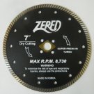 ZERED 7" Dry Cut Turbo Diamond Blade for Granite Marble