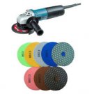 4" Premium Diamond Dry Polishing Pads w/ Angle Grinder