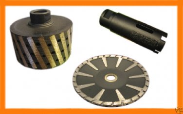 Core Bit, Resin Filled Drum Wheel, Concave/Curved Blade