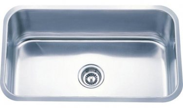 Undermount Kitchen Single Bowl Stainless Sink  18Gauge  30" x 18"