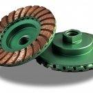 ZERED 4" Diamond Turbo Grinding Cup Wheel for Granite Marble Tile - Medium Grit