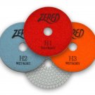 ZERED 4" Wet & Dry Premium 3 Step Diamond Polishing Pads for All Kinds of Stones