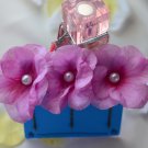 flower with pearl bobby pins-pink