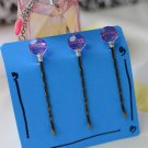 bridal crystal bobby pin-purple