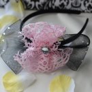 girls flower headband-pink