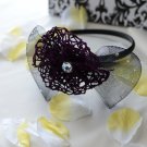 girls flower headband-purple