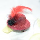 mini size top hat clip-red
