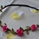bridal flower headband-fuschia