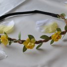 bridal flower headband-yellow
