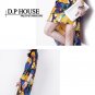 2014 spring new big pop printed long-sleeved chiffon irregular dress
